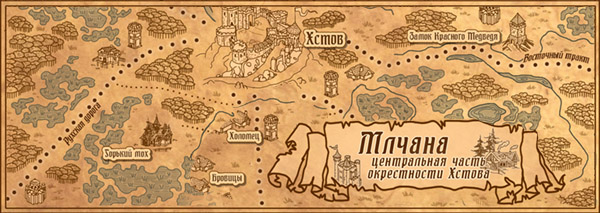 Млчана, центральная часть, окрестности Хстова